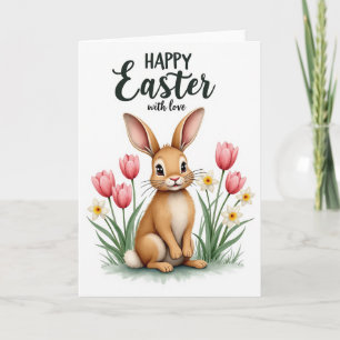 Bunny Floral Springtime Season Card