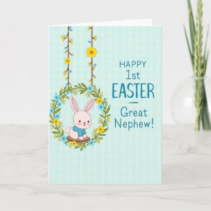 Bunny Floral Wreath Spring Card