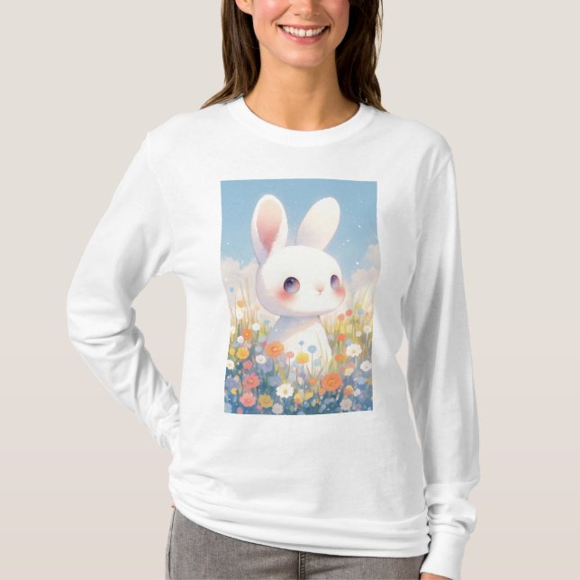 Bunny Flower Bliss T-Shirt (Front)