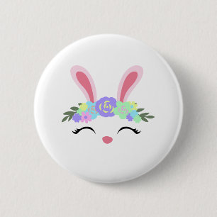 Bunny Flower Crown 6 Cm Round Badge