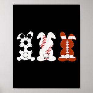 Bunny Footll Sell Sport Funny Easter Day Poster