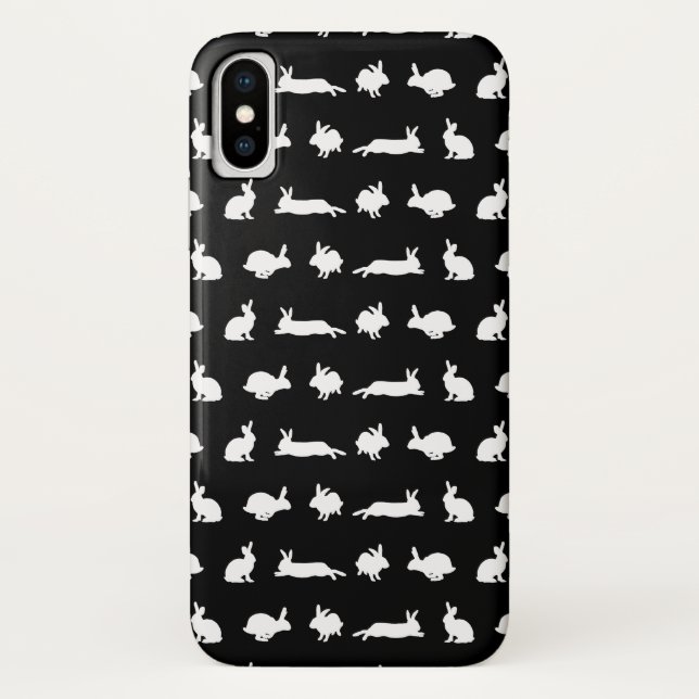 Bunny Frenzy iPhone X Case (Black) (Back)