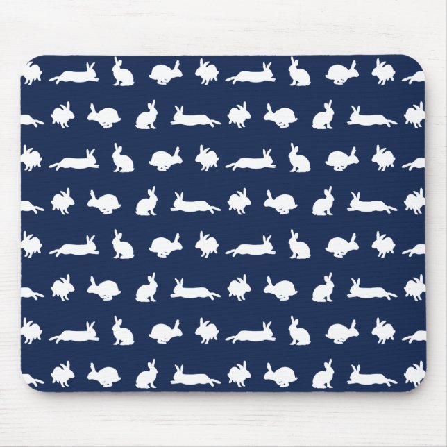 Bunny Frenzy Mousemat (Navy) (Front)