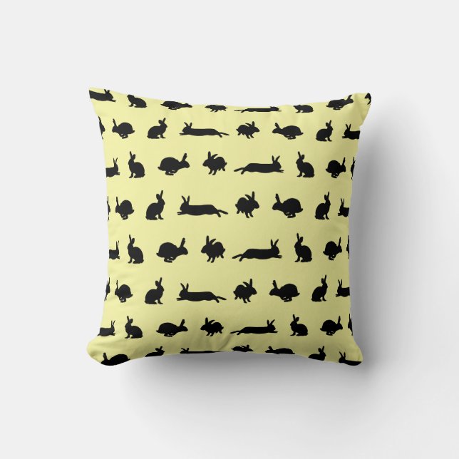 Bunny Frenzy Pillow (Light Yellow) (Front)