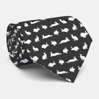 Bunny Frenzy Tie (Dark Grey)