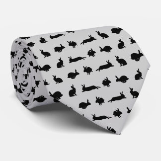 Bunny Frenzy Tie (Light Grey)