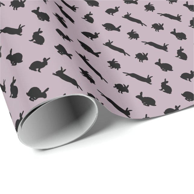 Bunny Frenzy Wrapping Paper (Dusty Pink) (Roll Corner)