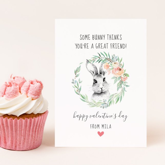 Bunny Friend Kids Classroom Valentine's Cards (Creator Uploaded)