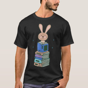 Bunny Funny Cute Bookworm Girls Boys Book Reading T-Shirt