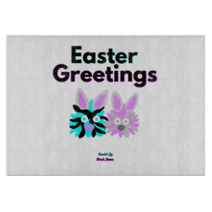 Bunny Fuzzies Glass Cutting Board