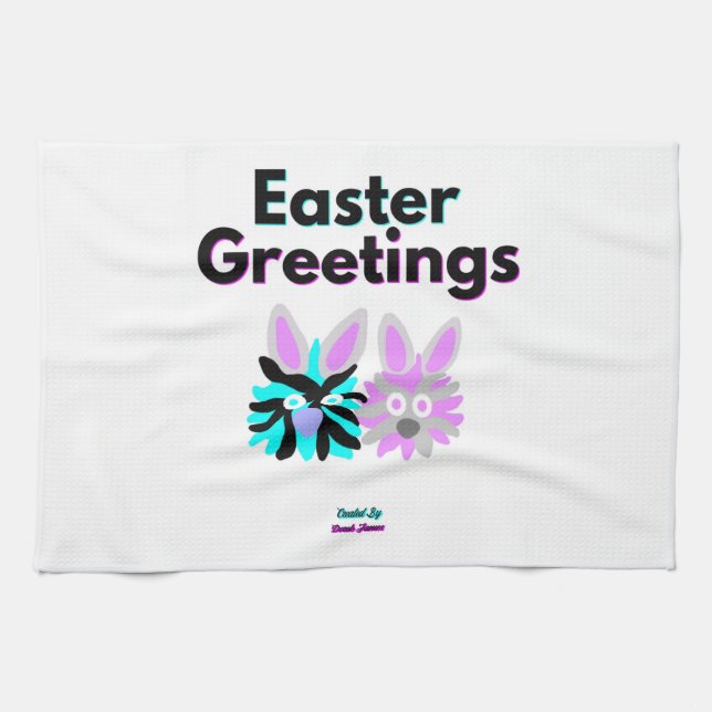Bunny Fuzzies Kitchen Towel (Horizontal)