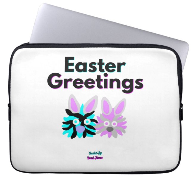 Bunny Fuzzies Neoprene Laptop Sleeve (Front)