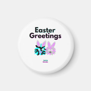 Bunny Fuzzies Round Magnet
