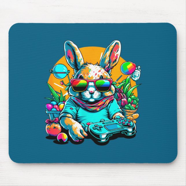 Bunny Game Controller Easter Day Gamer Easter For  Mouse Mat (Front)