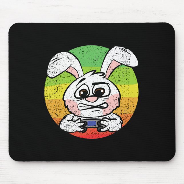 Bunny Gaming Easter Egg Hunting Video-game Control Mouse Mat (Front)
