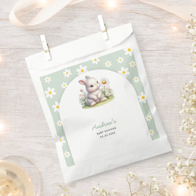 Bunny Gender Neutral Baby Shower Favour Bags (Clipped)