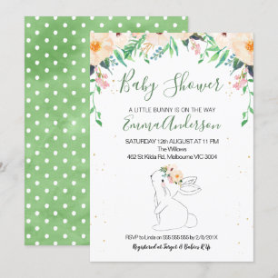Bunny Gender Neutral Baby Shower Invitation