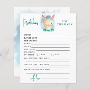 Bunny gender neutral prediction for baby card