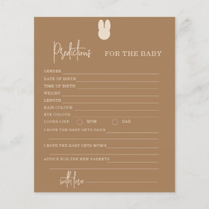Bunny gender neutral prediction for baby card