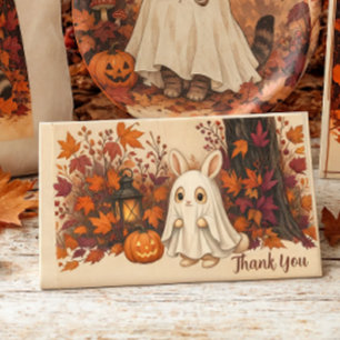 Bunny Ghost Costume Halloween Thank You Card