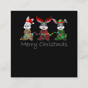 Bunny Gift Bunny Merry Christmas Light Gift Square Business Card