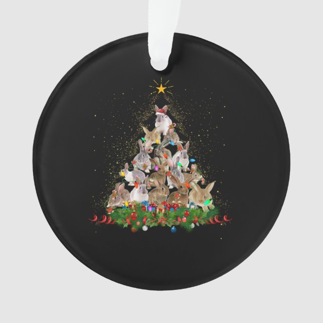 Bunny Gift | Bunny Rabbit Christmas Tree Beautiful Ornament (Front)