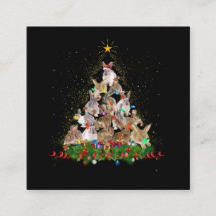 Bunny Gift   Bunny Rabbit Christmas Tree Beautiful Square Business Card