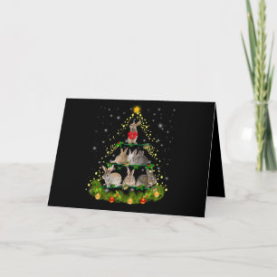 Bunny Gift   Bunny Rabbit Christmas Tree Light Card