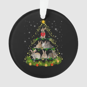 Bunny Gift   Bunny Rabbit Christmas Tree Light Ornament