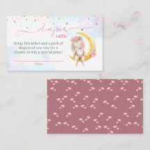 Bunny Girl Baby Shower Diaper Raffle Tickets