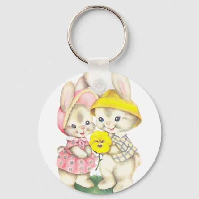 Bunny Girl+Boy Key Ring (Front)