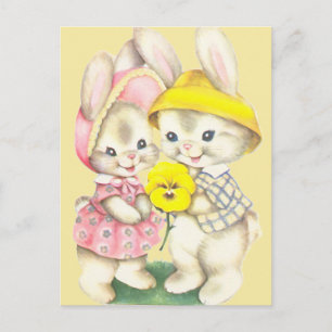 Bunny Girl+Boy Postcard