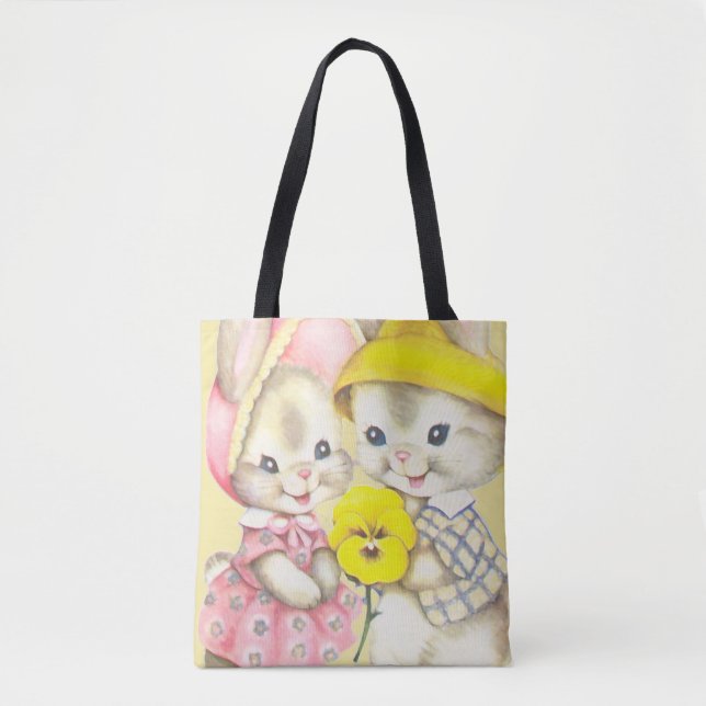 Bunny Girl + Boy Tote Bag (Front)