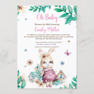 Bunny girl shower by mail invitation