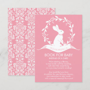 Bunny Girls Baby Shower Book for Baby Card