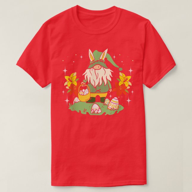 Bunny Gnome and Easter gnome with easter gnome bun T-Shirt (Design Front)