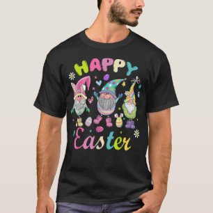 Bunny Gnome Hug Easter Eggs Happy Easter Day  T-Shirt