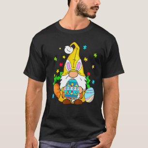 Bunny Gnome Rabbit Eggs Autism Awareness Easter Da T-Shirt