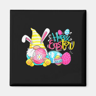 Bunny Gnome Rabbit Eggs Hunting Happy Easter Day Magnet