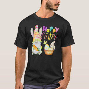 Bunny Gnome Rabbit Eggs Hunting Happy Easter Day T-Shirt