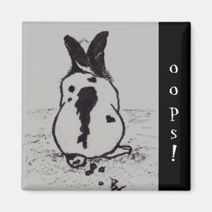 Bunny Go Oops aceo Magnet