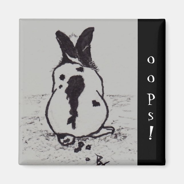 Bunny Go Oops aceo Magnet (Front)