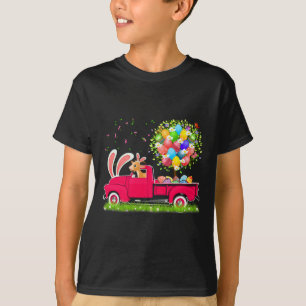 Bunny Goat Riding Pickup Truck Easter Eggs Tree Fl T-Shirt