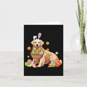 Bunny Golden Retriever Dog Easter Eggs Bysket Boys Card