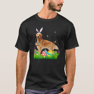 Bunny Golden Retriever With Egg Basket Easter Hunt T-Shirt