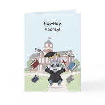 Bunny Graduation Card for Kids | “Hop-Hop Hooray"