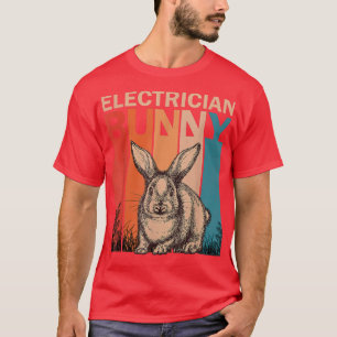 Bunny Graphic Matching Retro Electrician Easter Da T-Shirt