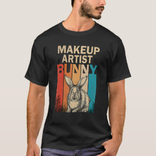 Bunny Graphic Matching Retro Makeup Artist Easter  T-Shirt