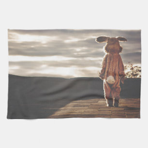 bunny grunge tea towel