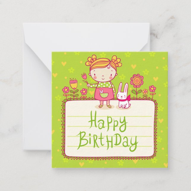 Bunny Happy Birthday Card (Front)